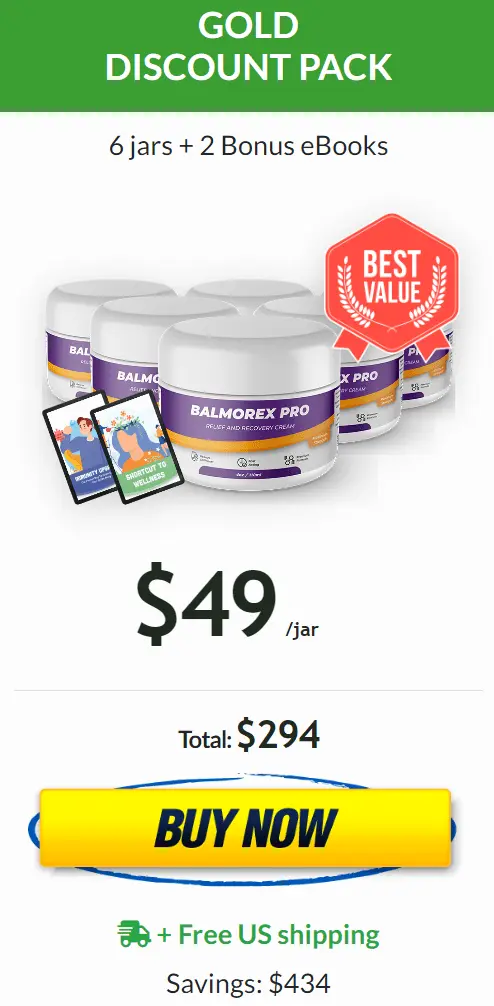Balmorex Pro Buy 6 Jars Gold Pack $49 per jar Best Value